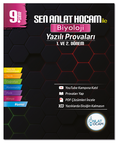 Sen Anlat Hocam 9. Sınıf Biyoloji Yazılı Provaları 1. ve 2. Dönem Sen Anlat Hocam Yayınları