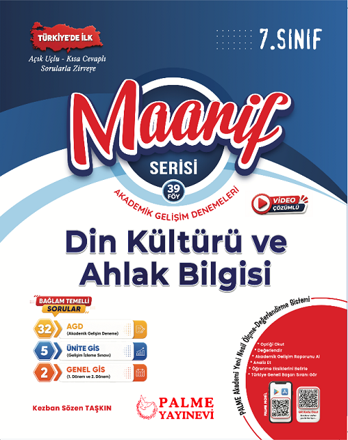 Palme 7. Sınıf Din Kültürü ve Ahlak Bilgisi Maarif Haftalık Denemeler Palme Yayınları