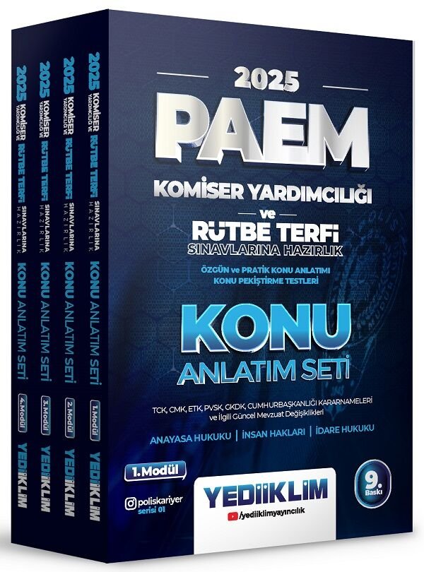 Yediiklim 2025 PAEM Komiser Yardımcılığı ve Rütbe Terfi Konu Anlatımlı Modüler Set 9. Baskı Yediiklim Yayınları