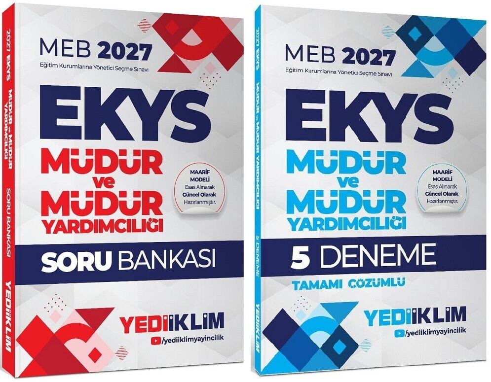 Yediiklim 2027 MEB EKYS Müdür ve Yardımcılığı Soru Bankası + 5 Deneme 2 li Set Yediiklim Yayınları