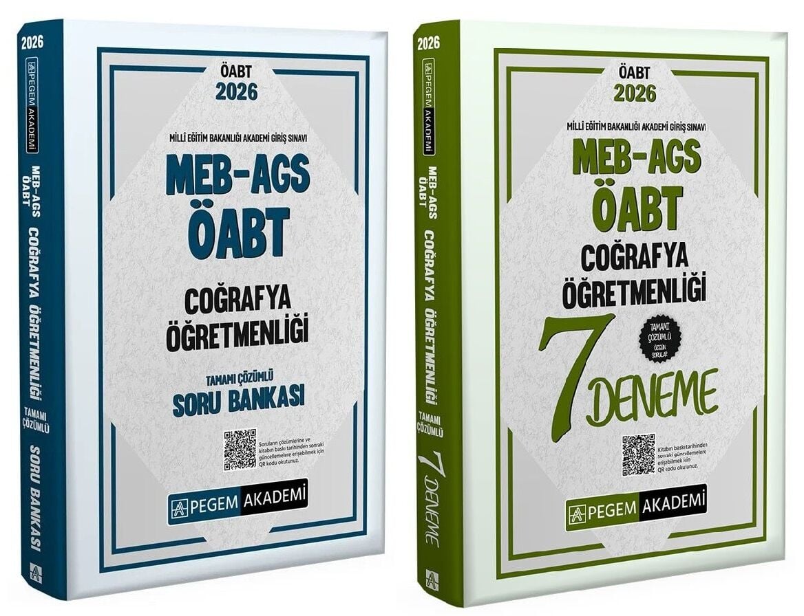 Pegem 2026 ÖABT MEB-AGS Coğrafya Öğretmenliği Soru Bankası + 7 Deneme 2 li Set Pegem Akademi Yayınları