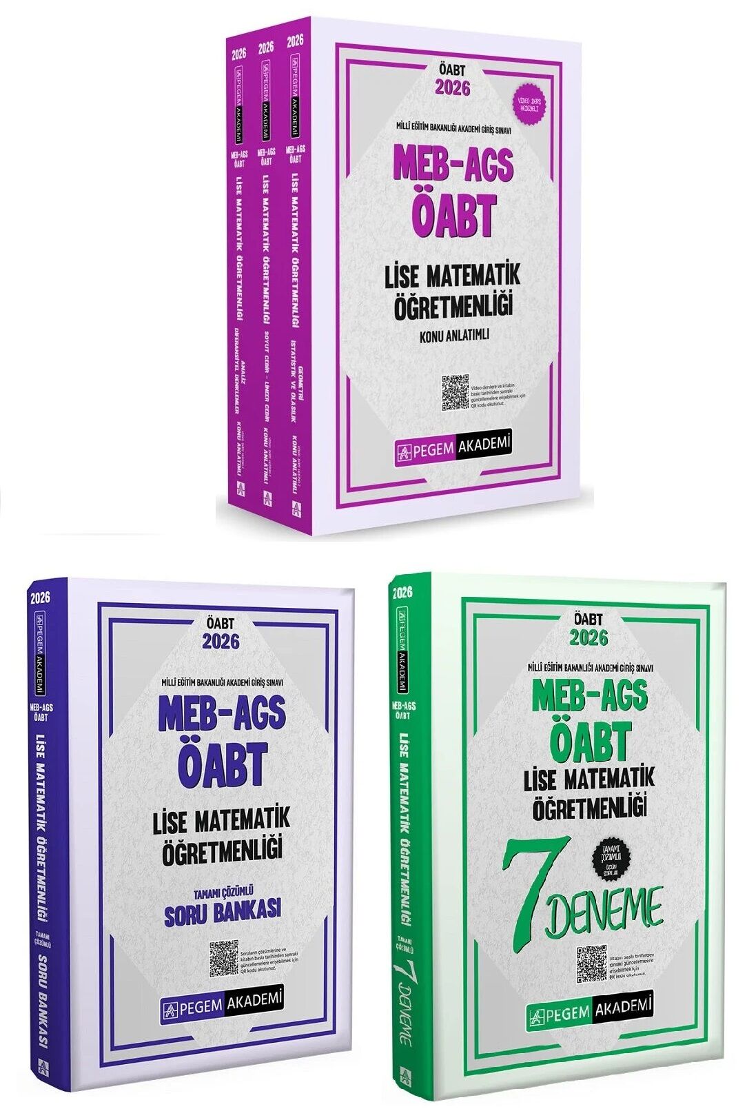 Pegem 2026 ÖABT MEB-AGS Lise Matematik Öğretmenliği Konu Anlatımlı + Soru Bankası + 7 Deneme 3 lü Set Pegem Akademi Yayınları