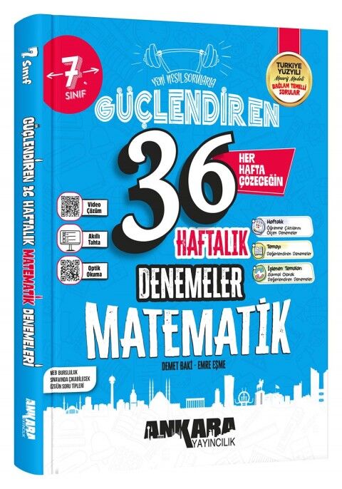 Ankara Yayıncılık 7. Sınıf Matematik Güçlendiren Maarif Modeli 32 Haftalık Denemeleri Ankara Yayıncılık