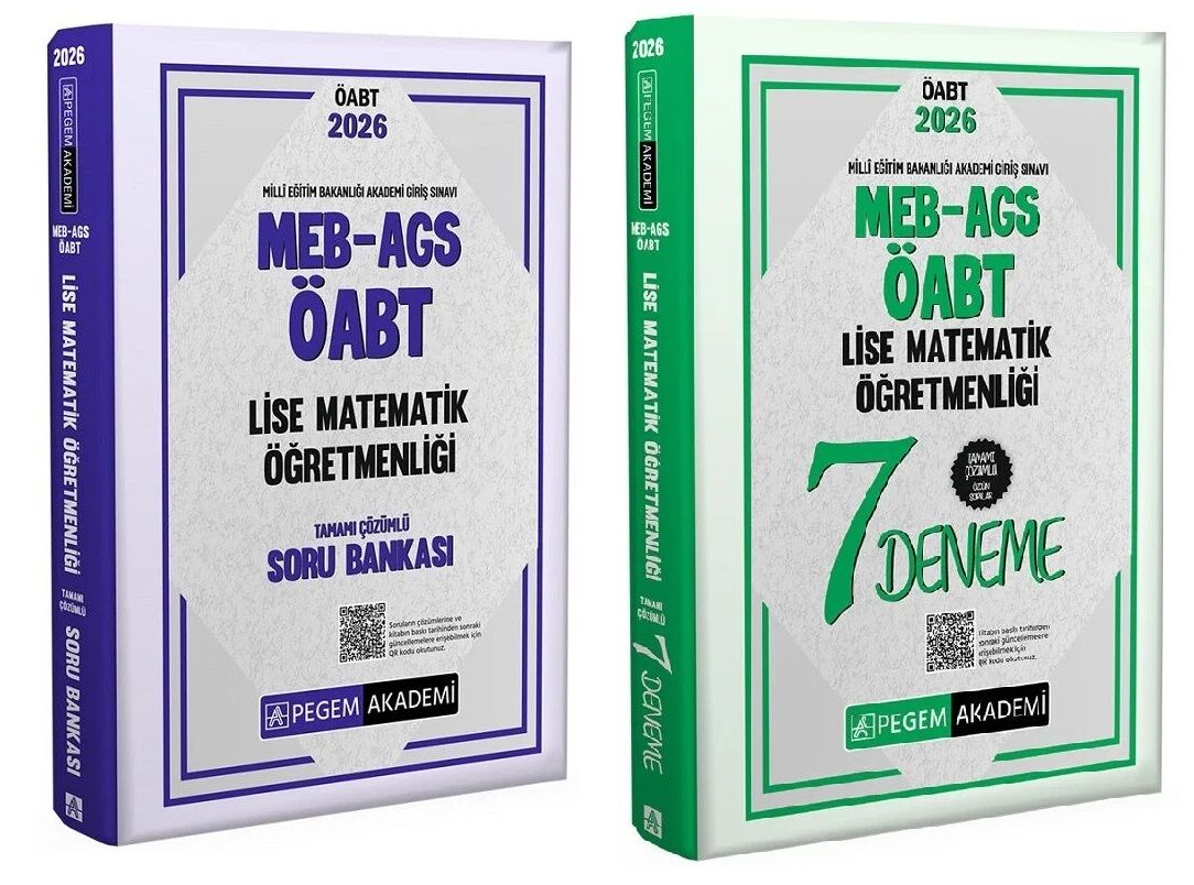 Pegem 2026 ÖABT MEB-AGS Lise Matematik Öğretmenliği Soru Bankası + 7 Deneme 2 li Set Pegem Akademi Yayınları