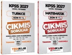 Yediiklim 2027 KPSS Türkçe + Matematik Çıkmış Sorular Son 11 Yıl Konularına Göre 2 li Set Yediiklim Yayınları