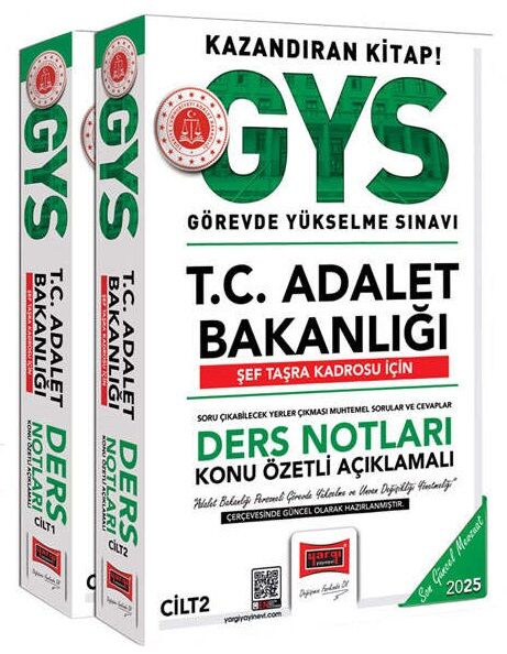 Yargı 2025 GYS Adalet Bakanlığı Şef Taşra Konu Özetli Ders Notları Seti Görevde Yükselme Yargı Yayınları