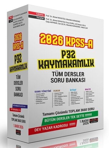Savaş 2026 KPSS A Grubu P32 Kaymakamlık Tüm Dersler Soru Bankası Seti 1. Baskı - Ahmet Nohutçu, Mustafa Karadeniz Savaş Yayınları