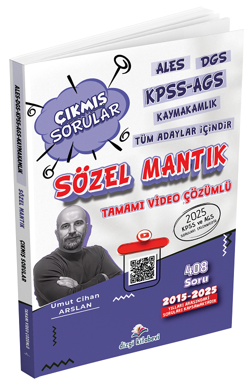 Dizgi Kitap 2026 KPSS MEB-AGS ALES DGS Kaymakamlık Sözel Mantık 2015 - 2025 Çıkmış Sorular Çözümlü - Umut Cihan Arslan Dizgi Kitap