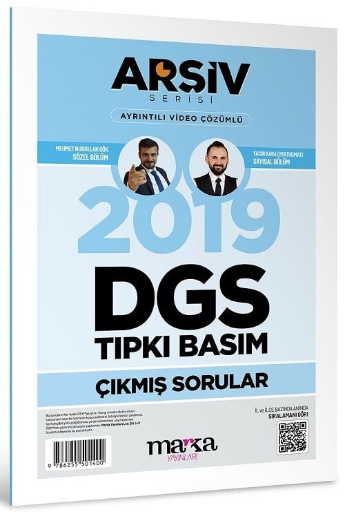 Marka 2019 DGS Sınavı Çıkmış Sorular Tıpkı Basım Çözümlü Yektuğ Mat - Yasin Kara Marka Yayınları