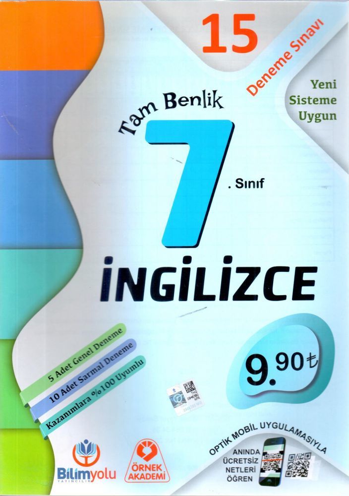 Örnek Akademi 7. Sınıf İngilizce 15 Deneme Sınavı Örnek Akademi Yayınları
