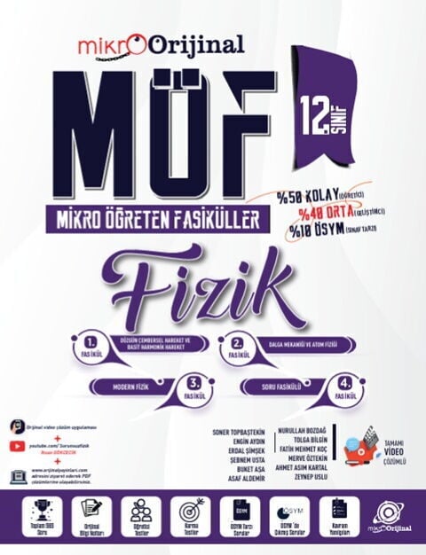 Orijinal 12. Sınıf Fizik MÖF Mikro Öğreten 4 lü Fasikül Seti Orijinal Yayınları