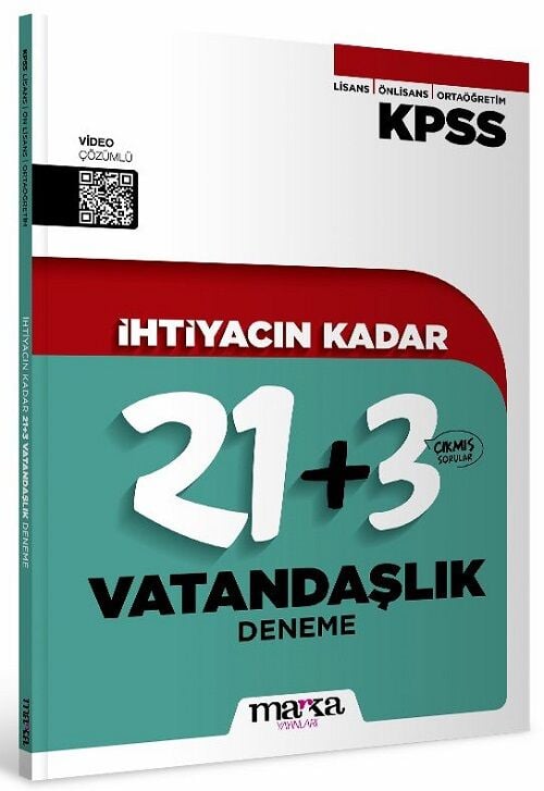 Marka 2026 KPSS Vatandaşlık İhtiyacın Kadar 24 Deneme Çözümlü Marka Yayınları