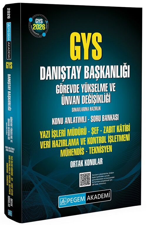 Pegem 2026 GYS Danıştay Başkanlığı Ortak Konular Konu Anlatımlı Soru Bankası Görevde Yükselme Pegem Akademi Yayınları