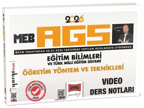 YENİ AGS - Yargı 2026 MEB-AGS Eğitim Bilimleri Öğretim Yöntem ve Teknikleri Video Ders Notları - Gökçer Ateş Yargı Yayınları