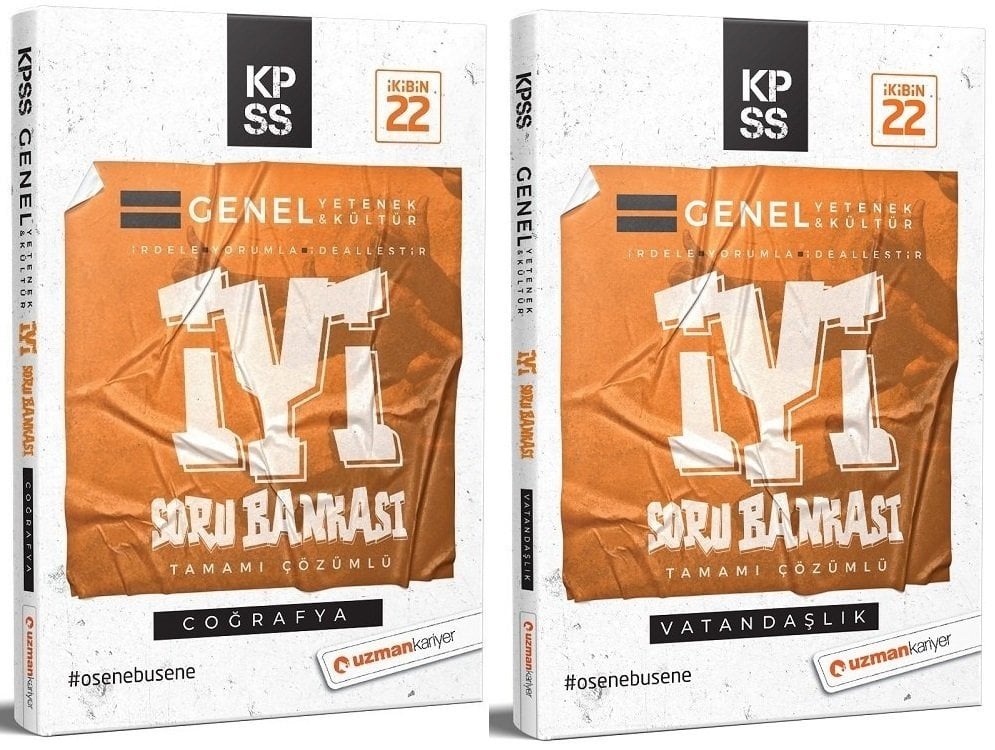 SÜPER FİYAT - Uzman Kariyer KPSS Coğrafya+Vatandaşlık Soru 2 li Set Uzman Kariyer Yayınları