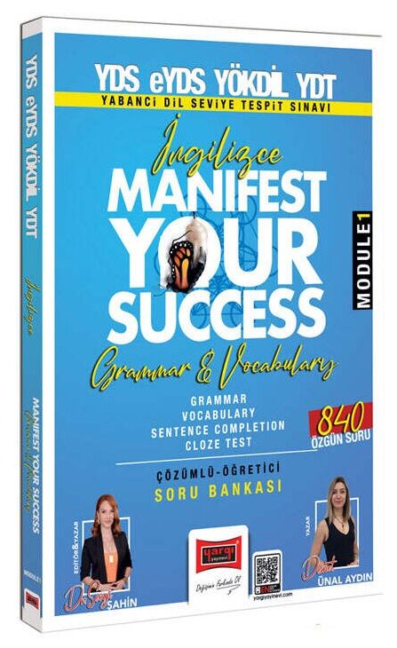 Yargı YDS EYDS YÖKDİL YDT İngilizce Manifest Your Success Grammar and Vocabulary Soru Bankası Module-1 - Sevgi Şahin Yargı Yayınları
