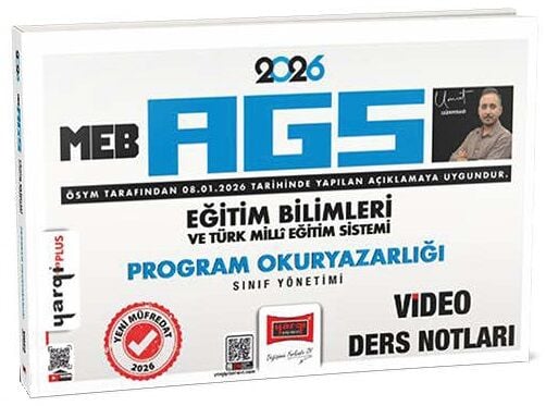 YENİ AGS - Yargı 2026 MEB-AGS Eğitim Bilimleri Program Okuryazarlığı Sınıf Yönetimi Video Ders Notları - Umut Gürpınar Yargı Yayınları