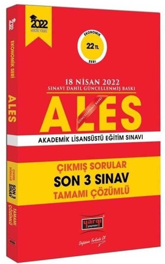 SÜPER FİYAT - Yargı 2022 ALES Çıkmış Sorular Son 3 Sınav Çözümlü Yargı Yayınları