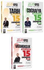 SÜPER FİYAT - İndeks Akademi 2025 KPSS Tarih+Coğrafya+Vatandaşlık Simülasyonu 45 Deneme 3 lü Set İndeks Akademi Yayıncılık