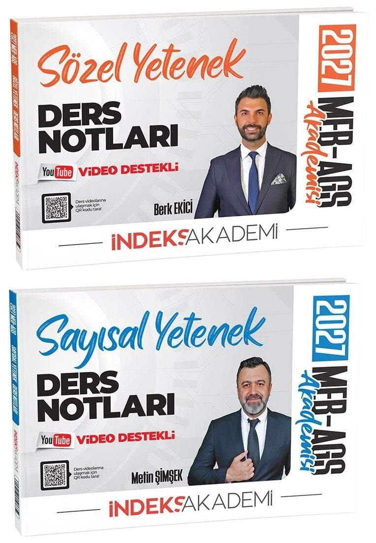 İndeks Akademi 2027 MEB-AGS Sözel + Sayısal Yetenek Ders Notları 2 li Set - Berk Ekici, Metin Şimşek İndeks Akademi Yayıncılık