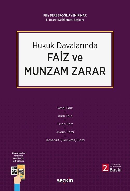 Seçkin Hukuk Davalarında Faiz ve Munzam Zarar - Filiz Berberoğlu Yenipınar Seçkin Yayınları