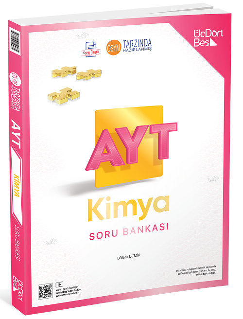Üç Dört Beş 2026 YKS AYT Kimya Soru Bankası Çözümlü - Bülent Demir Üç Dört Beş Yayınları