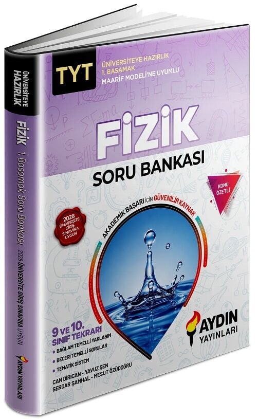 Aydın 9. ve 10. Sınıf Fizik Konu Özetli Maarif Modeli Soru Bankası 1. Basamak Aydın Yayınları