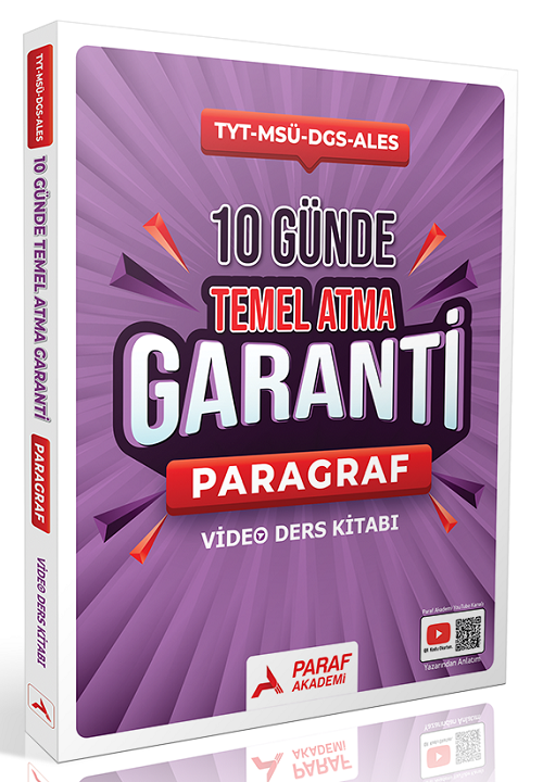 Paraf Akademi YKS TYT MSÜ DGS ALES Paragraf 10 Günde Temel Atma Garanti Video Ders Kitabı Paraf Akademi Yayınları