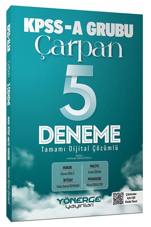 Yönerge 2026 KPSS A Grubu Çarpan 5 Deneme Çözümlü - Alican Dovletov Yönerge Yayınları