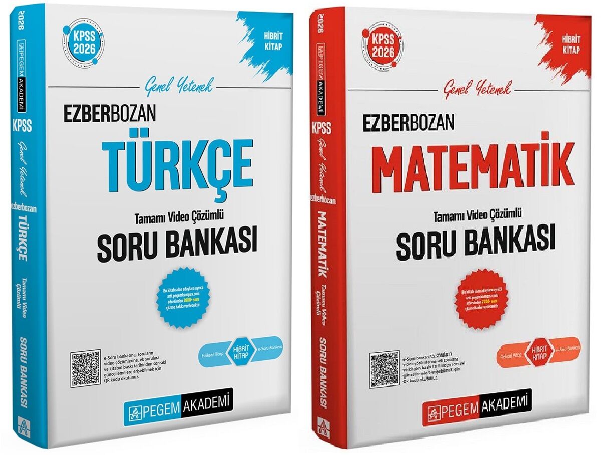 Pegem 2026 KPSS Türkçe + Matematik Ezberbozan Soru Bankası 2 li Set Pegem Akademi Yayınları