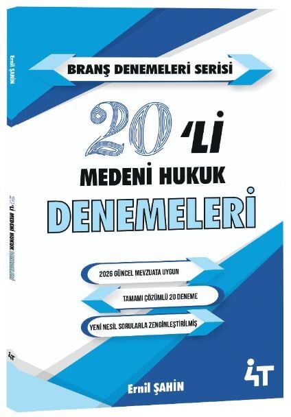 4T Yayınları KPSS A Grubu Medeni Hukuk 20 li Deneme 4T Yayınları