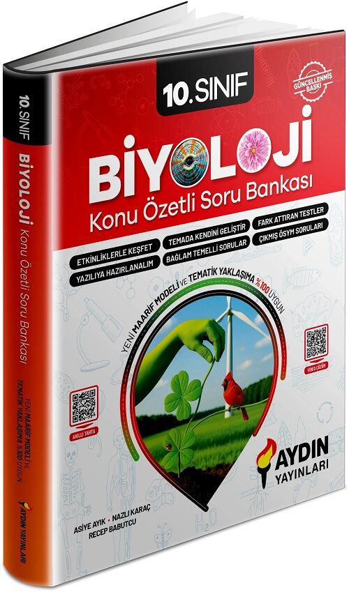 Aydın 10. Sınıf Biyoloji Maarif Modeli Konu Özetli Soru Bankası Çözümlü Aydın Yayınları
