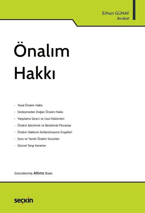 Seçkin Önalım Hakkı 6. Baskı - Erhan Günay Seçkin Yayınları
