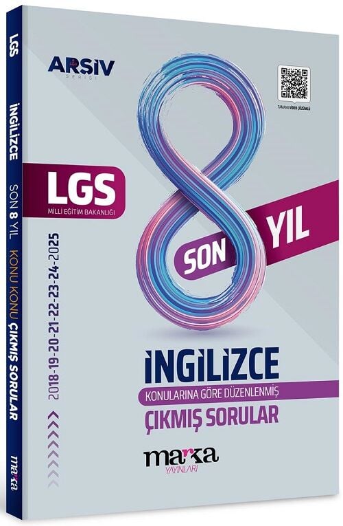 Marka 2026 8. Sınıf LGS İngilizce Çıkmış Sorular Son 8 Yıl Konularına Göre Çözümlü Arşiv Serisi Marka Yayınları