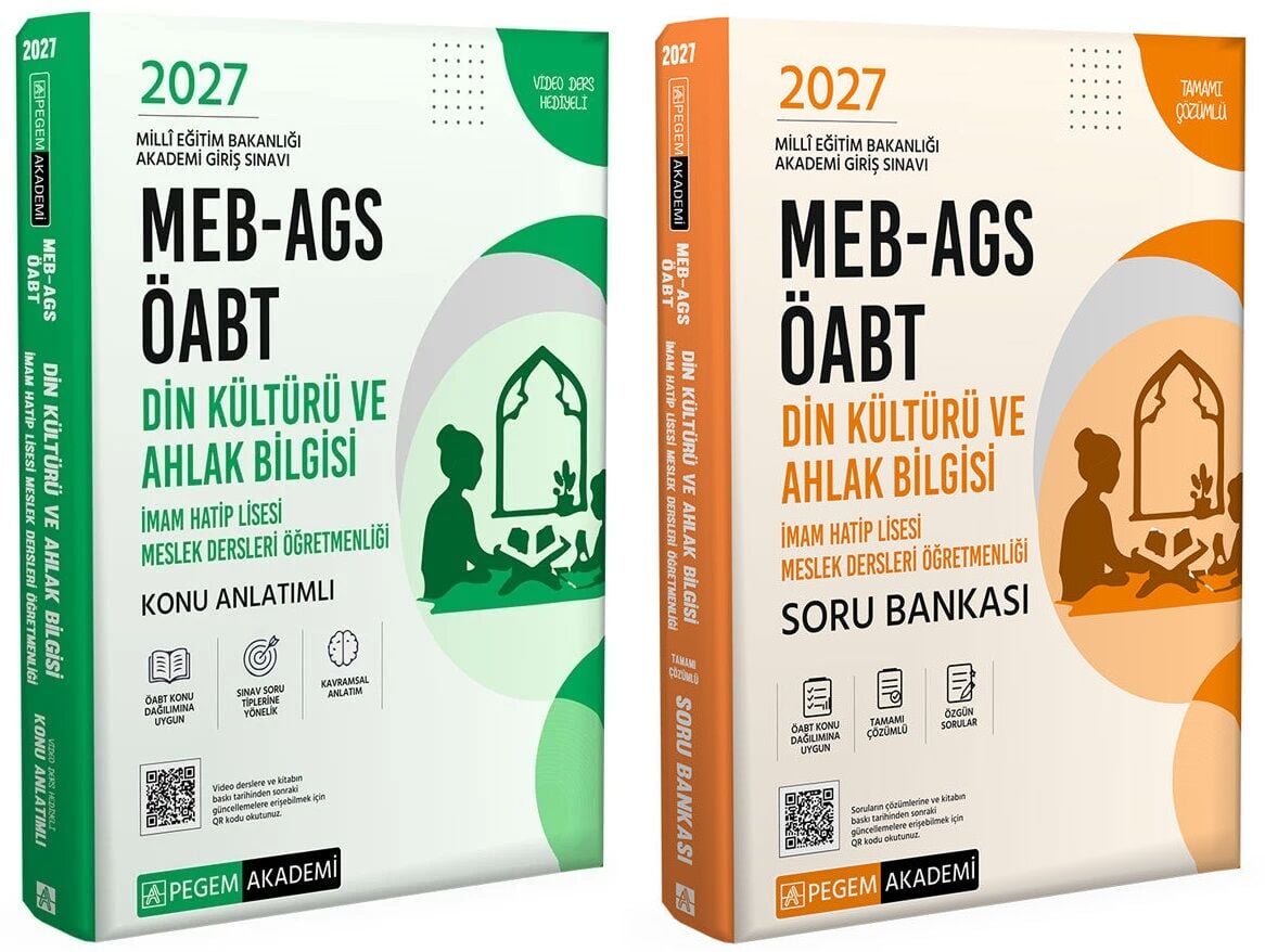 Pegem 2027 ÖABT MEB-AGS Din Kültürü ve Ahlak Bilgisi Öğretmenliği Konu Anlatımlı + Soru Bankası 2 li Set Pegem Akademi Yayınları