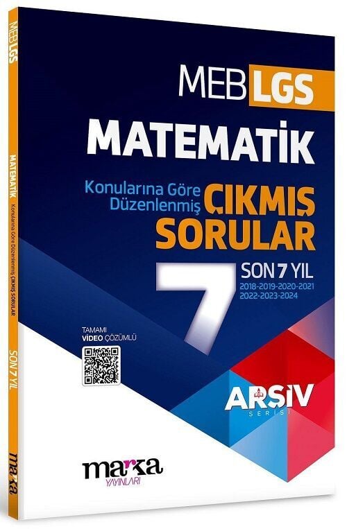 SÜPER FİYAT - Marka 2025 8. Sınıf LGS Matematik Çıkmış Sorular Son 7 Yıl Tıpkı Basım Çözümlü Arşiv Serisi Marka Yayınları