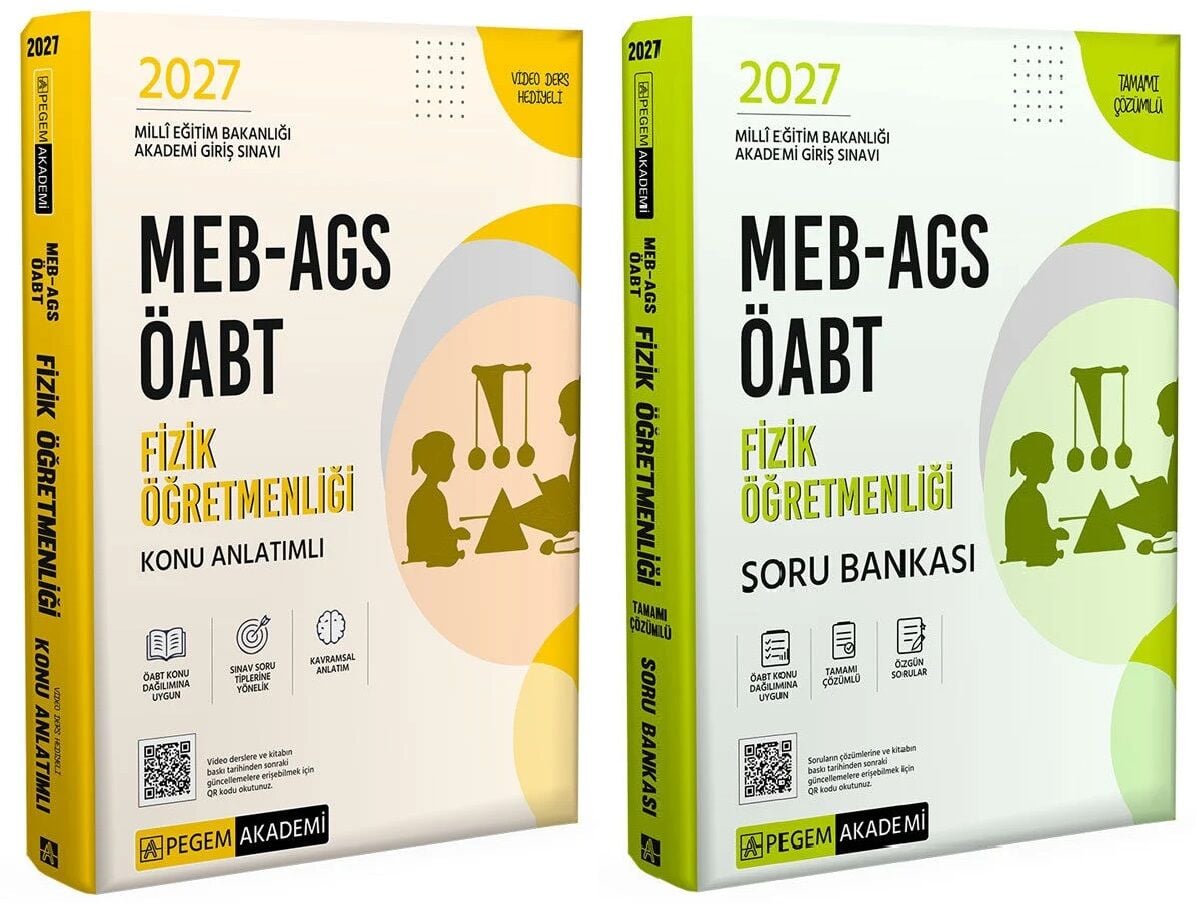 Pegem 2027 ÖABT MEB-AGS Fizik Öğretmenliği Konu Anlatımlı + Soru Bankası 2 li Set Pegem Akademi Yayınları
