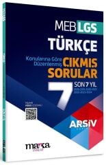 SÜPER FİYAT - Marka 2025 8. Sınıf LGS Türkçe Çıkmış Sorular Son 7 Yıl Tıpkı Basım Çözümlü Arşiv Serisi Marka Yayınları