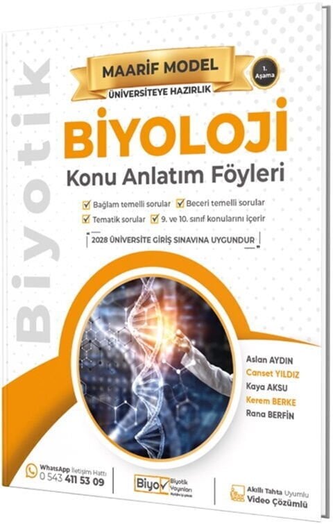 Biyotik YKS TYT Biyoloji Maarif Model Konu Anlatım Föyleri Biyotik Yayınları