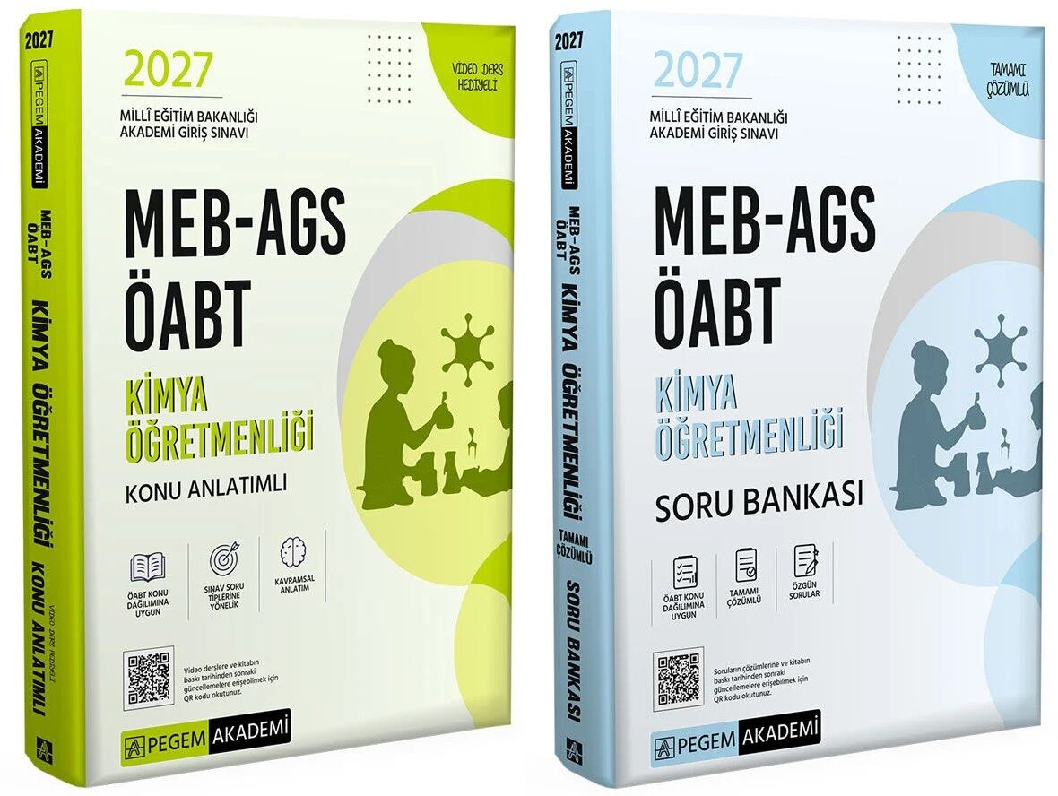 Pegem 2027 ÖABT MEB-AGS Kimya Öğretmenliği Konu Anlatımlı + Soru bankası 2 li Set Pegem Akademi Yayınları