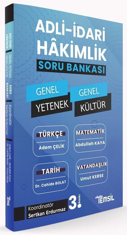 Temsil Adli İdari Hakimlik Genel Yetenek Genel Kültür Soru Bankası 3. Baskı Temsil Kitap Yayınları