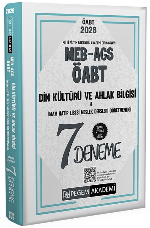 Pegem 2026 ÖABT MEB-AGS Din Kültürü ve Ahlak Bilgisi Öğretmenliği 7 Deneme Çözümlü Pegem Akademi Yayınları