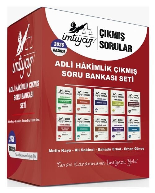 İmtiyaz 2026 Adli Hakimlik Çıkmış Sorular Soru Bankası Seti Çözümlü - Metin Kaya İmtiyaz Yayıncılık