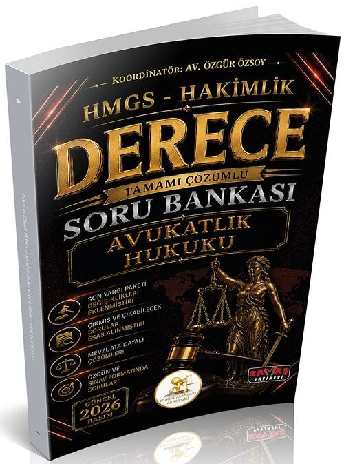 Savaş 2026 HUKAL DERECE HMGS Hakimlik Avukatlık Hukuku Soru Bankası Çözümlü Savaş Yayınları