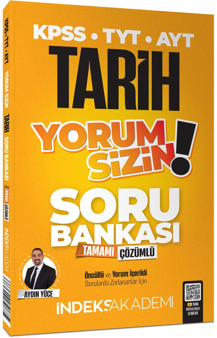 İndeks Akademi 2026 KPSS MEB-AGS TYT AYT Tarih Yorum Sizin Soru Bankası Çözümlü - Aydın Yüce İndeks Akademi Yayıncılık