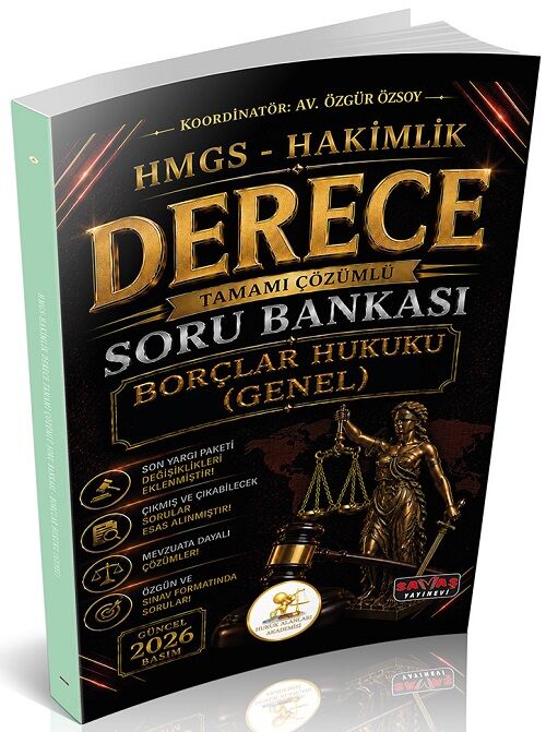 Savaş 2026 HUKAL DERECE HMGS Hakimlik Borçlar Hukuku Genel Hükümler Soru Bankası Çözümlü Savaş Yayınları