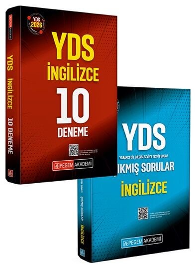 Pegem 2026 YDS İngilizce 10 Deneme + Çıkmış Sorular 2 li Set Pegem Akademi Yayınları