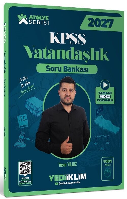 Yediiklim 2027 KPSS Vatandaşlık Atölye Soru Bankası Video Çözümlü - Yasin Yıldız Yediiklim Yayınları