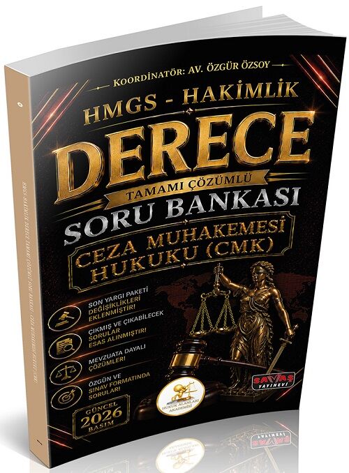 Savaş 2026 HUKAL DERECE HMGS Hakimlik Ceza Muhakemesi Hukuku Soru Bankası Çözümlü Savaş Yayınları