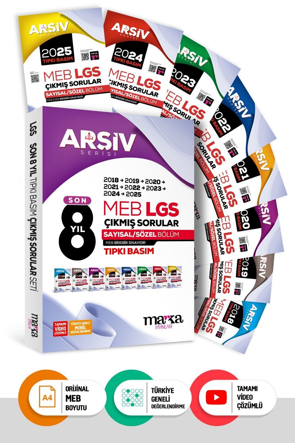 Marka 2026 8. Sınıf LGS Çıkmış Sorular Son 8 Yıl Tıpkı Basım Arşiv Serisi Çözümlü Marka Yayınları